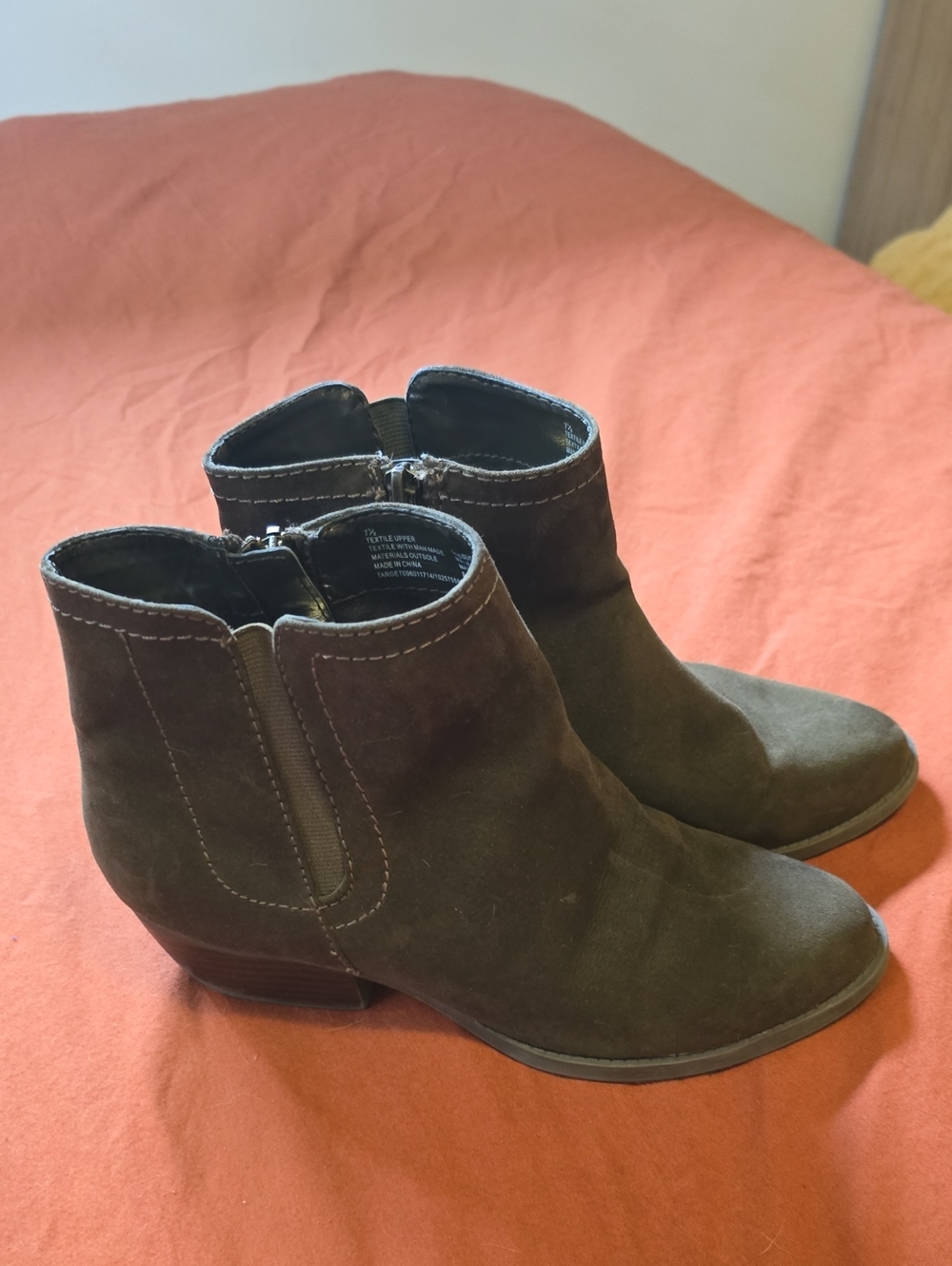 Merona Olive Brown Suede Ankle Booties - Fall Is Coming!